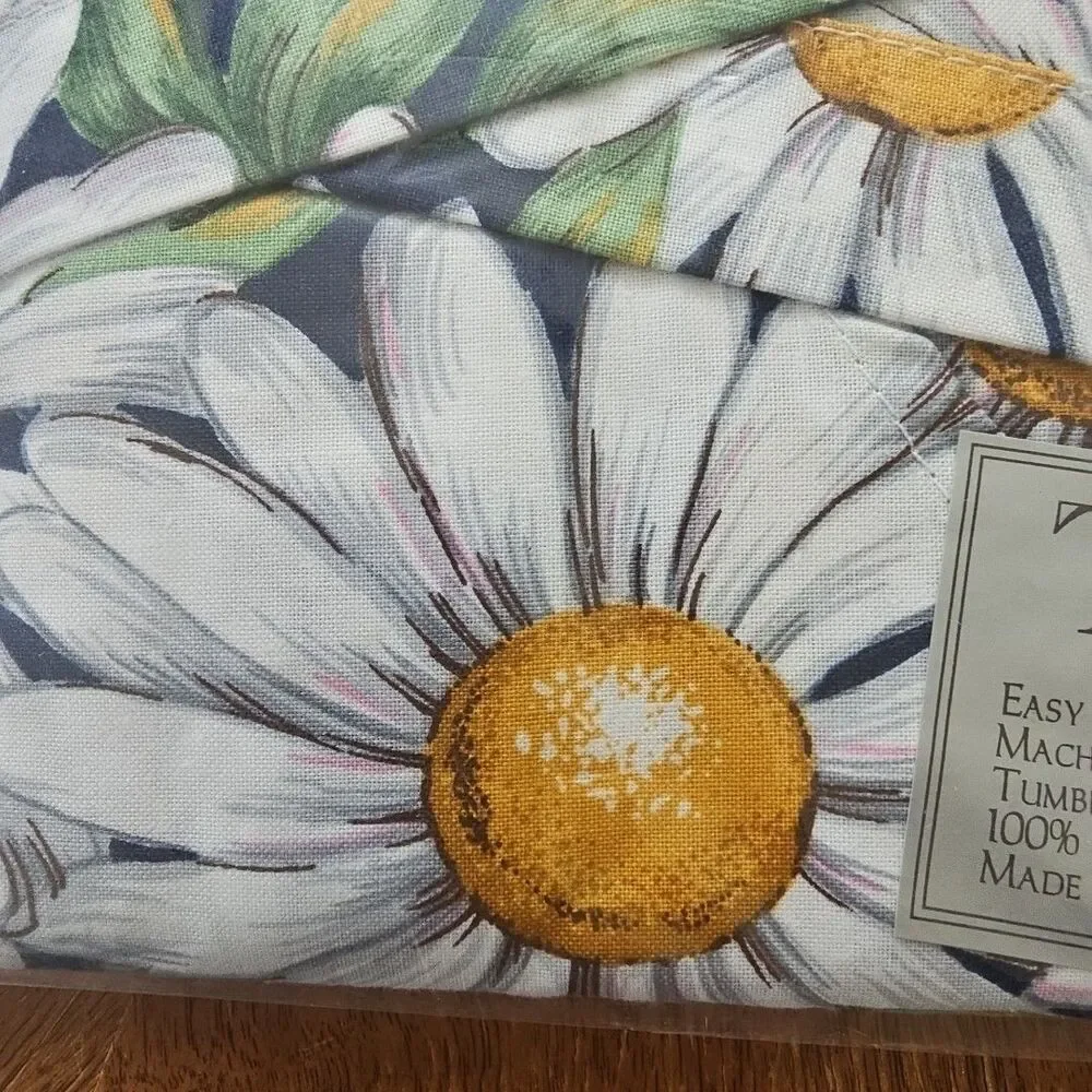 Tobin Home Fashions Daisies Apron NEW NOS Vintage White Daisy 100% Cotton Turkey